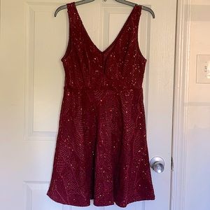 Gently Used Sequin V-Neck Mini Dress